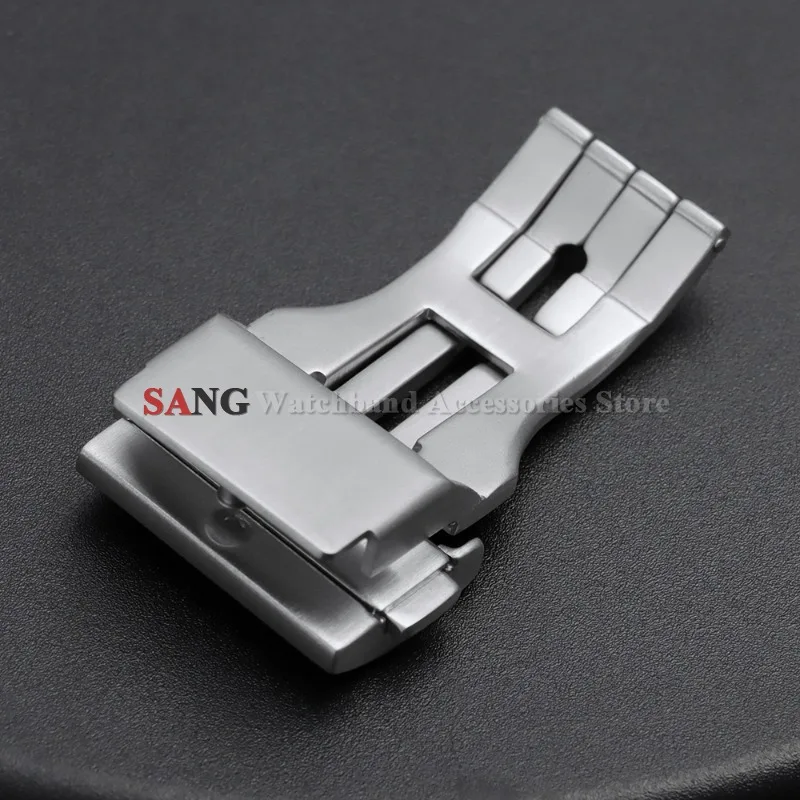 Stainless Steel Brushed Deployment Watch Buckles with Double Press Strap Clasps