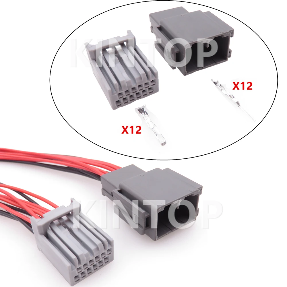 

1 Set 12 Pins Auto Plastic Housing Connector with Wires Car Host Instrument Wire Socket MX34012SF1 MX34012PF1