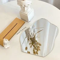 Acrylic Wooden Base Decorative Mirror Irregular Simple INS Style Makeup Mirror Bedroom Countertop Mirror Cosmetic Beauty 2