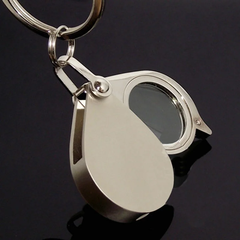 

Mini Portable 10X Folding Key Ring Magnifier With Chain Daily Hand Magnifying Glasses Glass Tool Lupa Gift