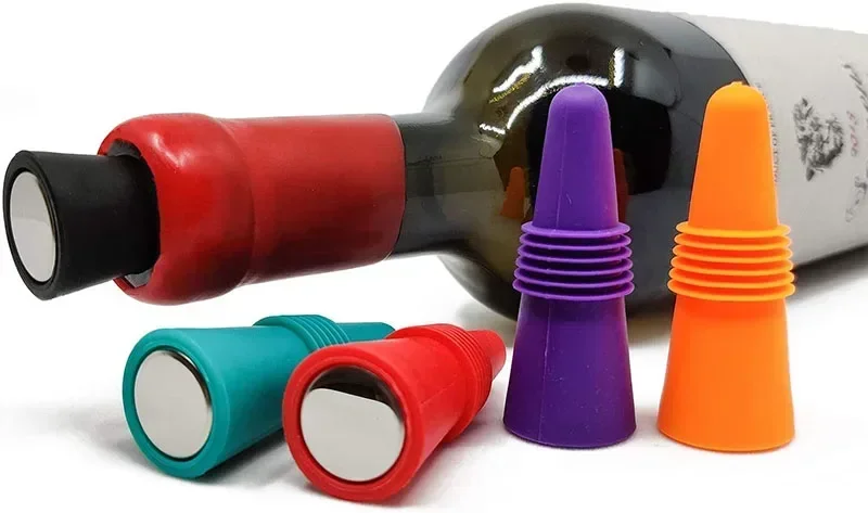 Leak-Proof Silicone Wine Bottle Stopper Set & Whisky Accessories Beer Champagne Cap Closer Cork Plugs Lids
