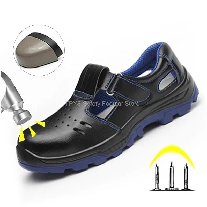 Safety Shoes Men Summer Breathable Work Shoes Steel Toe Puncture