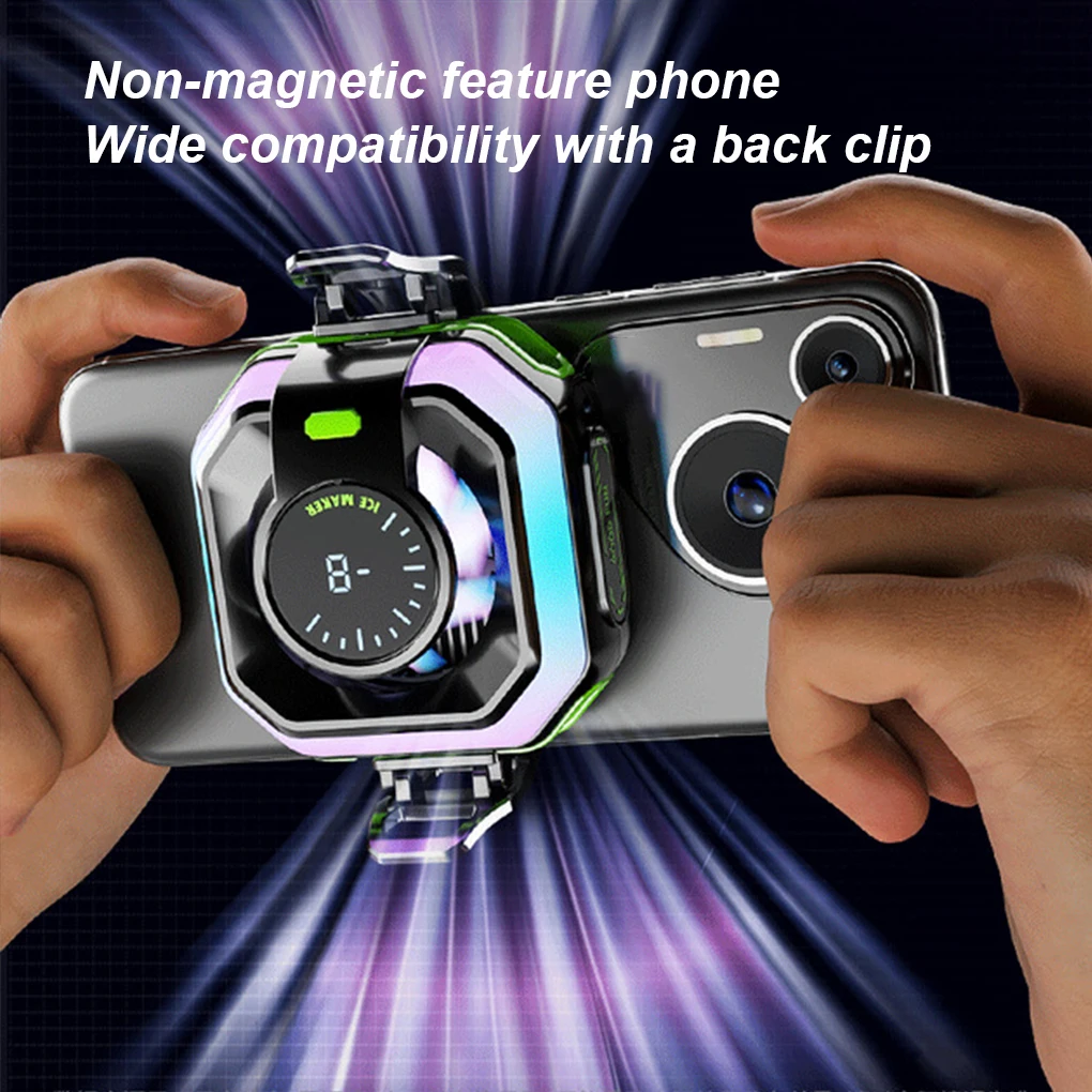 Mobile Phone Radiator Semiconductor Freeze And Digital Display Silent Magnetic Absorb Charging Heat Sink Phone Accessories