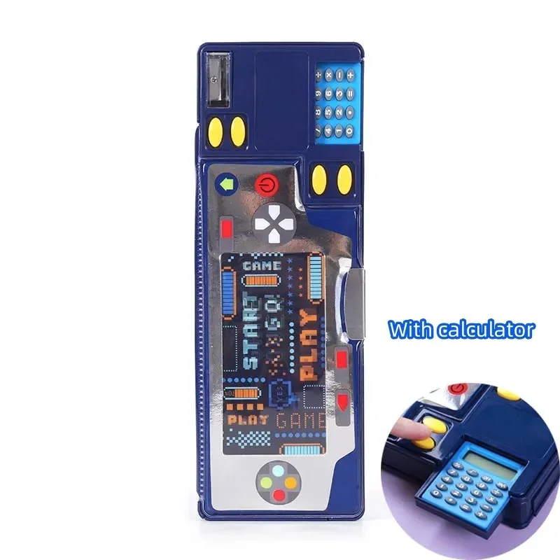 Stationery Box Creative Multi-functional Plastic for Primary School Students Double-sided Magnetic Pencil Calculator Sharpener
