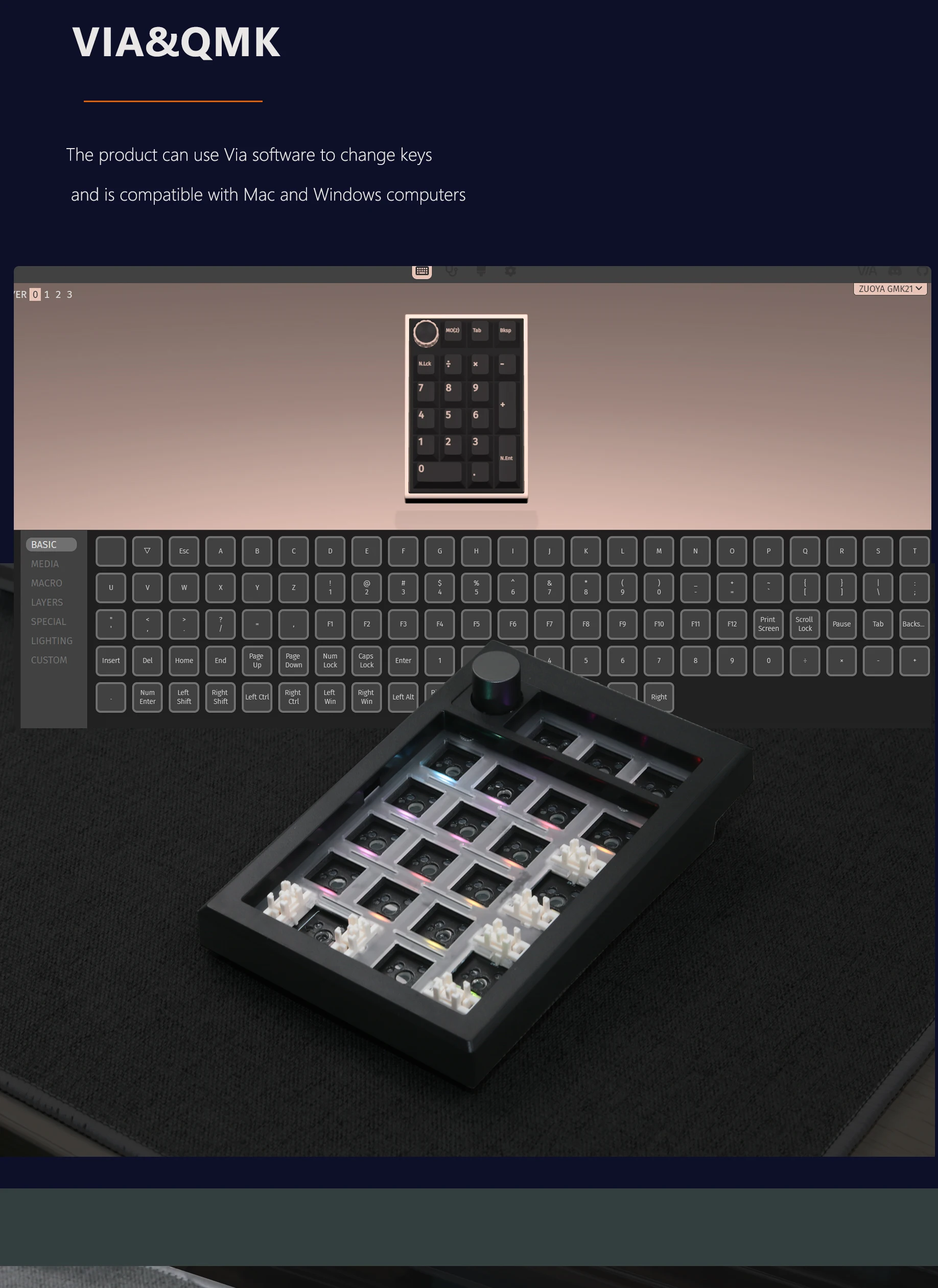 GMK21 숫자 패드 기계식 숫자 키패드 키트 핫스왑 유선/블루투스/2.4Ghz 프로그래밍 키패드 키트