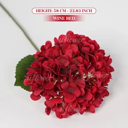 Elegant Silk Hydrangea Bouquet - 3pcs (Wine red)