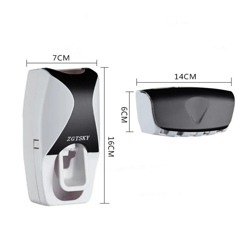 1 Pair Tooth Brush Holder Automatic Toothpaste Dispenser Holder Toothbrush Wall Mount Rack Bathroom Tools Set