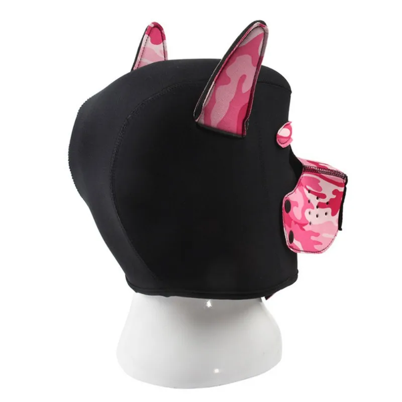 Maschera cane bdsm bondage in neoprene a testa intera adulti_voghion.com