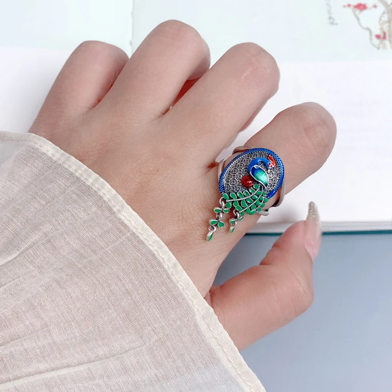 Peacock Design Finger Ring for Women and Girls