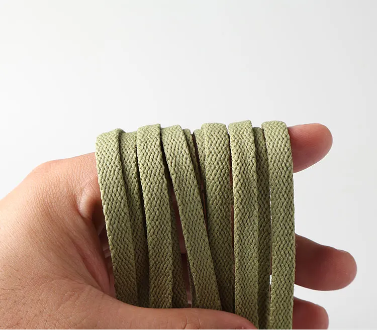 HIBERNI Flache Schnürsenkel für Sneakers, Segeltuchschuhe, 100/120/140 cm, Mint/Wald/Olivgrün | Langlebige und stilvolle Schnürsenkel für Männer/Frauen – Detail 15