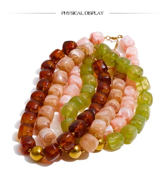 Acrylic Square Beads Jewelry Set