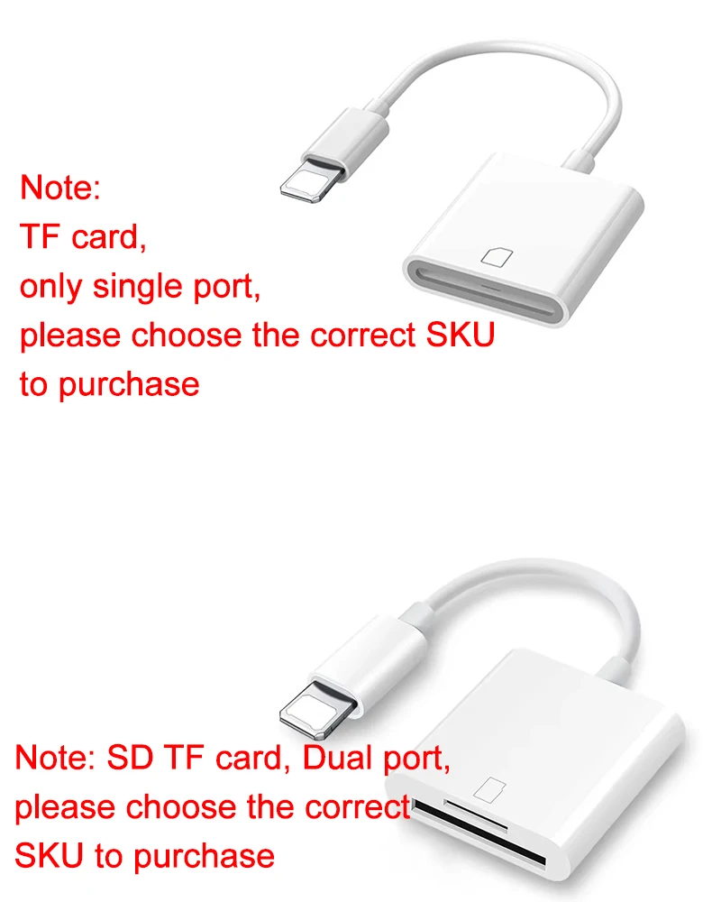 OTG Adapter Für Apple Adapter SD Karte TF Karte 2In1 Multifunktions Kamera Highspeed Übertragung Kartenleser Musik Speicher Karte – Detail 1