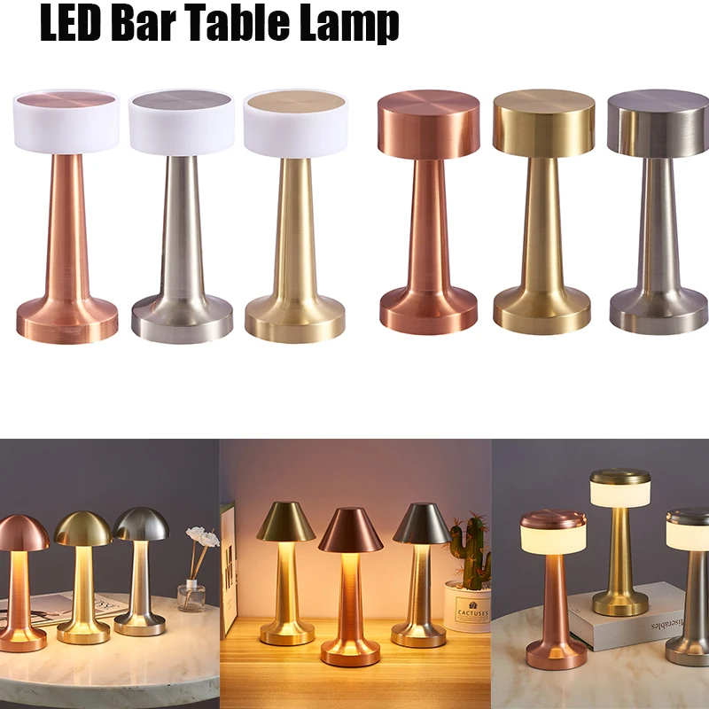 Retro Bar Table Lamp LED tabl light Touch Rechargeable Wireless dining table Lamp for Restaurant Hotel Coffee Bedroom Decoration