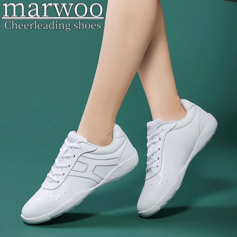 Marwoo cheerleading shoes Children's dance shoes Competitive aerobics Fitness Women's white jazz sports 810