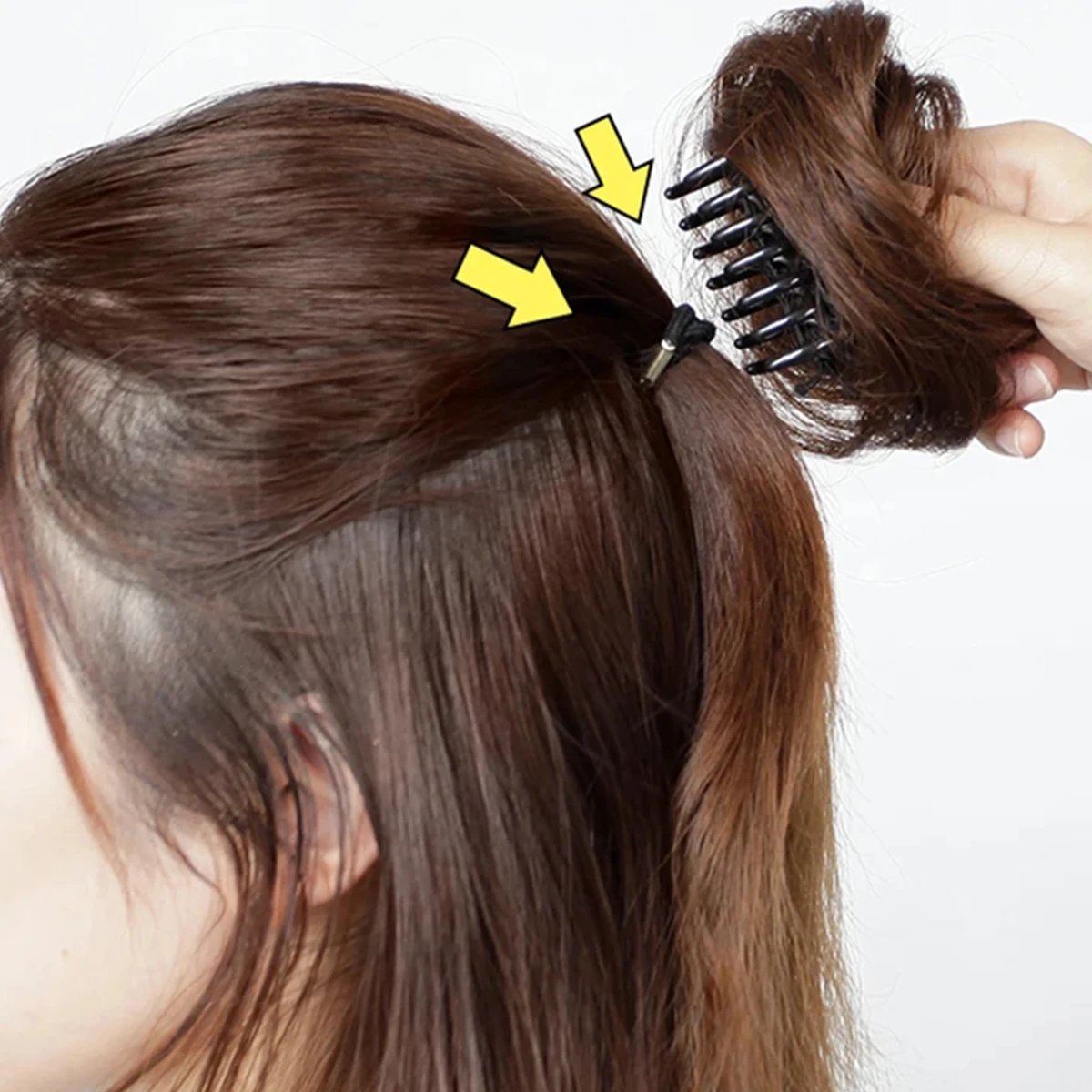 Synthetic Elegant Mini Claw Clip Cat Ear Chignon Effortless Style amp Volume for Every Occasion – Perfect for Women Blone Bun