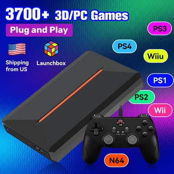 Launchbox OS Console di gioco retrò HDD da gioco portatile da 500 GB con oltre 3700 giochi PC/3D per PS4/PS3/PS2/PS1/Wii/Wiiu per Wins PC/laptop 1
