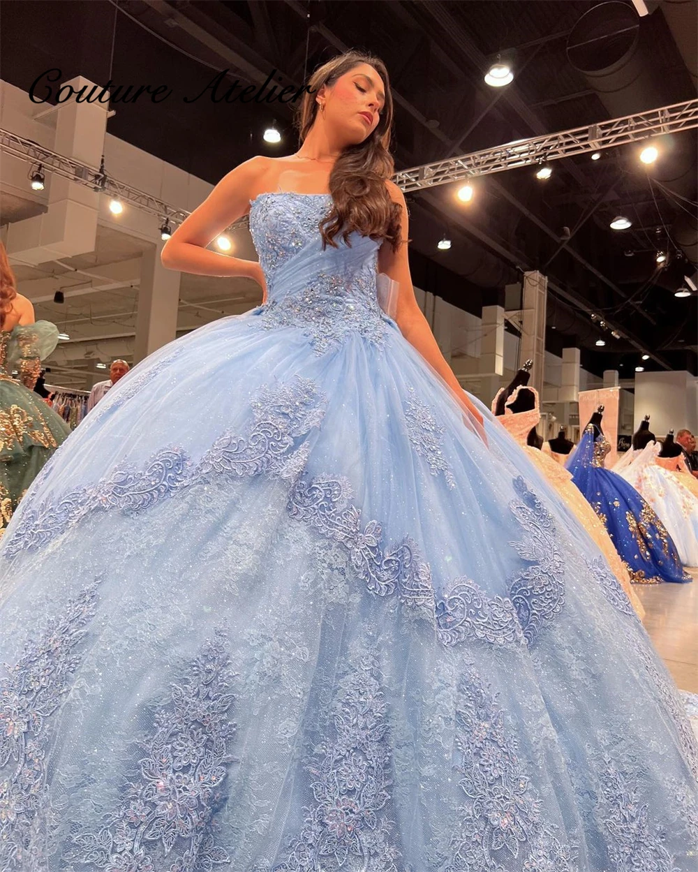 Lace Sreapless Quinceanera Dresses Ball Gown Birthday Party Dress Sweet