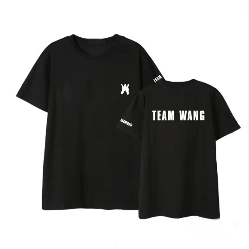 Kpop GOT7 Jackson Team Wang Printed Cotton Thin Pullover Short Sleeve Summer Casual Shirt for Men Women Streetwear