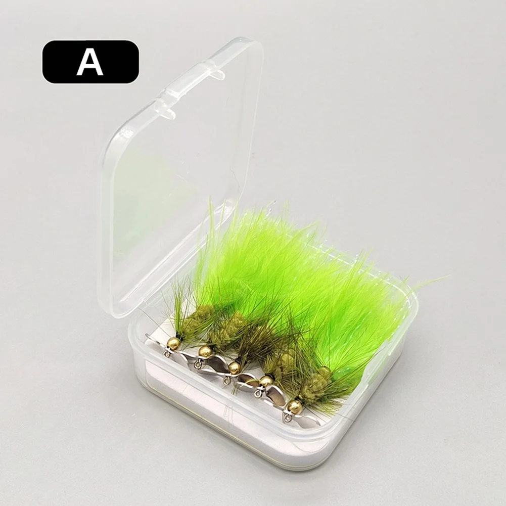 1 Box Insects Flies Fly Fishing Lure Propeller Spinner Bait Swim