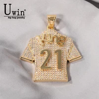 Uwin Custom Name Numbers Jersey Pendant Chain Two Colors Necklace Hip Hop Jewelry Football Accessories For Men Boy Soccer Gift