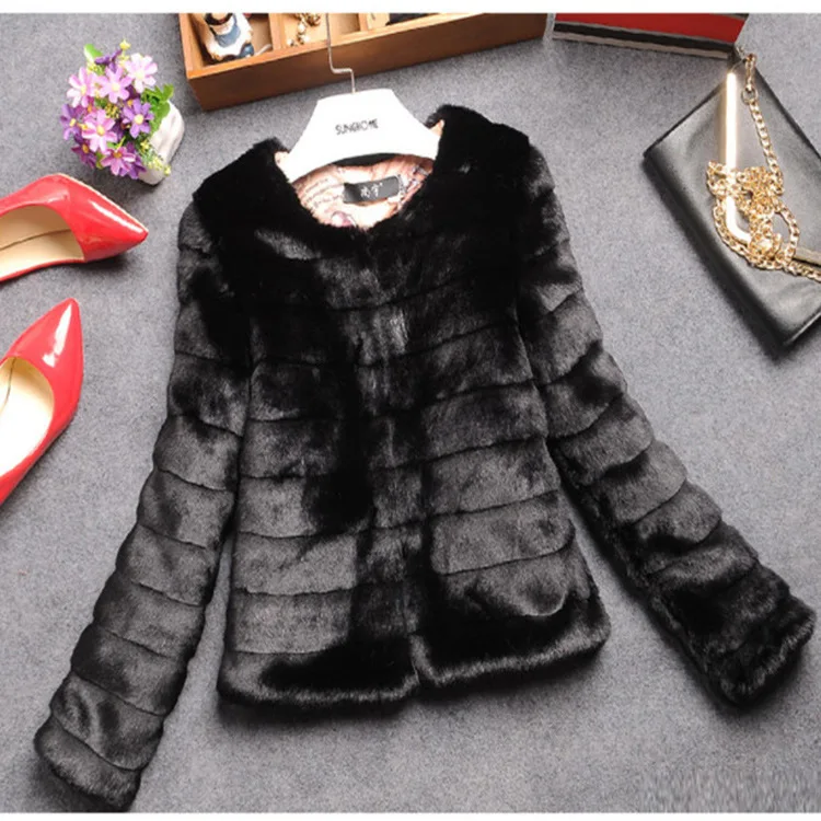 Autumn and Winter Haining Women's Fur Coat Imitation Otter Rabbit Hair Short Top with Fur and Fur In One