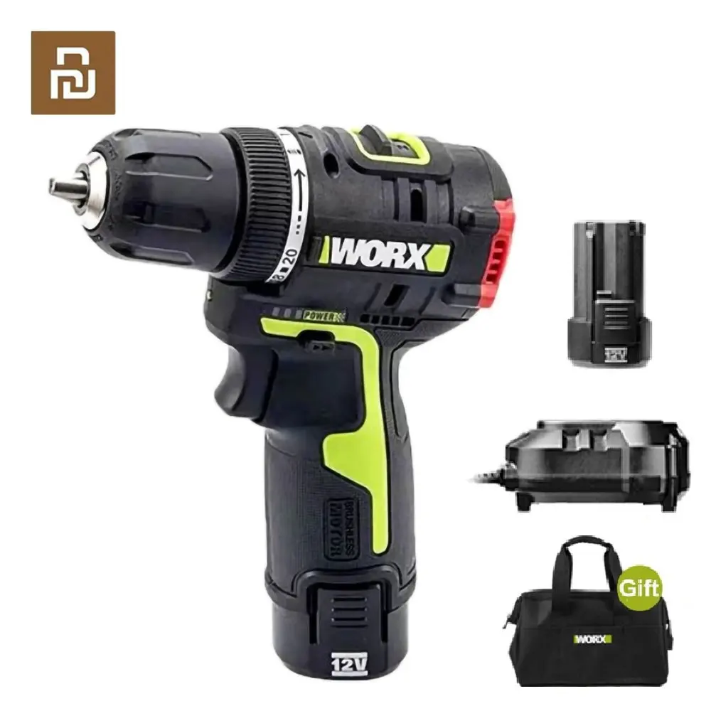 

Youpin WORX Cordless Electric Drill WU130X 12V 40Nm Brushless Motor Lithium Battery Home Carpentry Metalworking Power Tools Suit