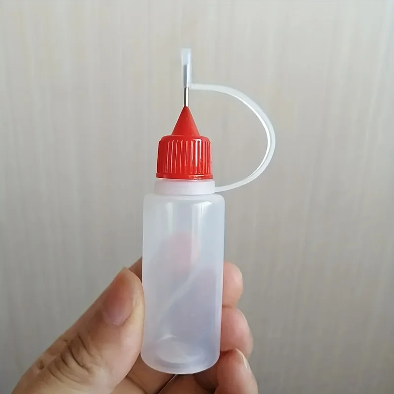 Botellas exprimibles de punta de aguja, aplicador de pegamento PE, herramienta artesanal transparente para filigrana de papel, 5 piezas, 20/30/50ml