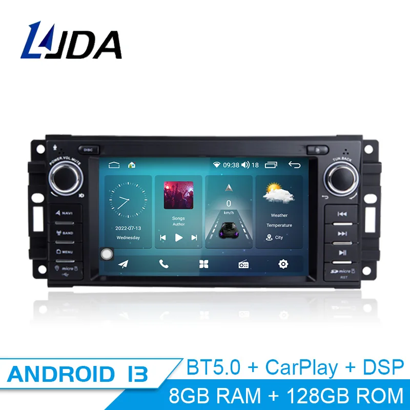 

Ljda 8G+128G Android 13 Car Multimedia Radio Player For Dodge Chrysler Sebring Jeep Compass Commander Grand Cherokee Wrangler