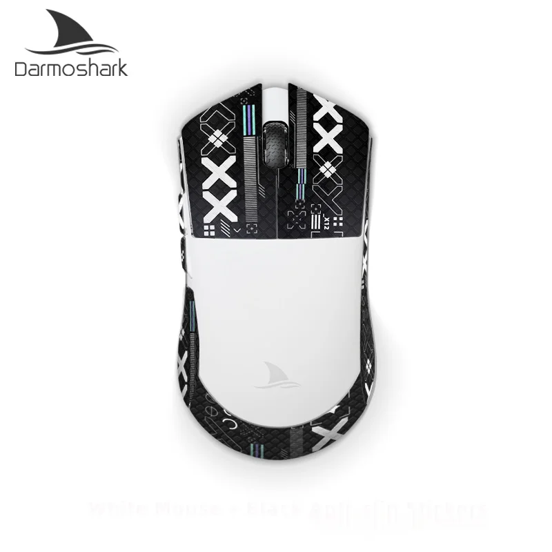 Pacote Rato Anti Deslizamento Adesivo para Motovelocidade Darmoshark m3 n3 sem Fio Bluetooth Gaming Esports Rato Branco Preto Vermelho Adesivo 1