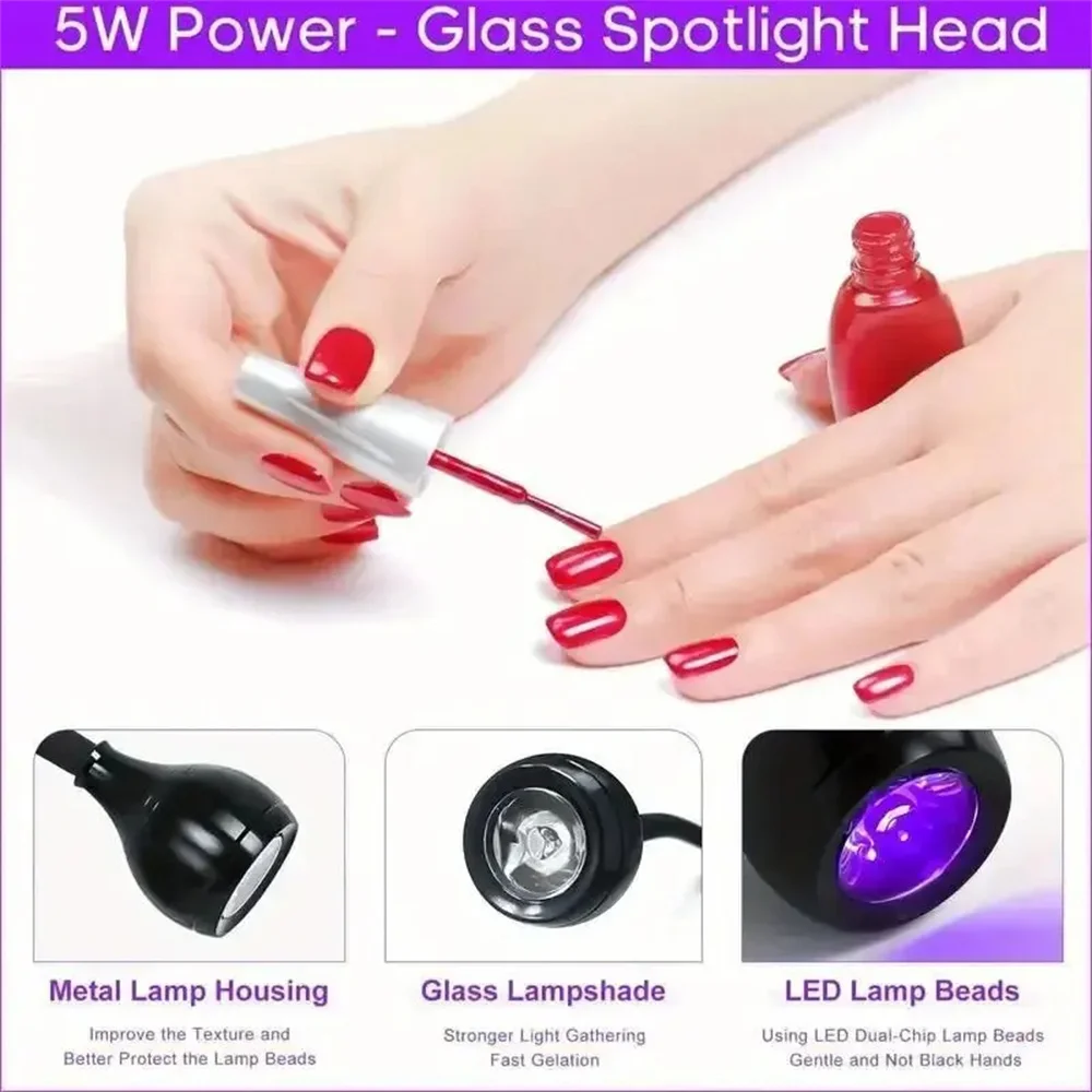 Nail Lamp LED Portable Nail Dryer With Clip Dryer Lamps NailsLamp For Gel Polish Professional Nails Art Tools Home Salon Manicur Nail Art Tools Nail Dryer