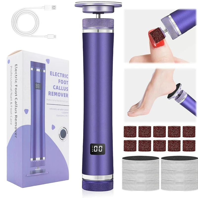 Electric Foot Callus Remover Rechargeable Foot File Pedicure Tools For Feet Foot Sander Nail Grinder Tool For Men Women 2