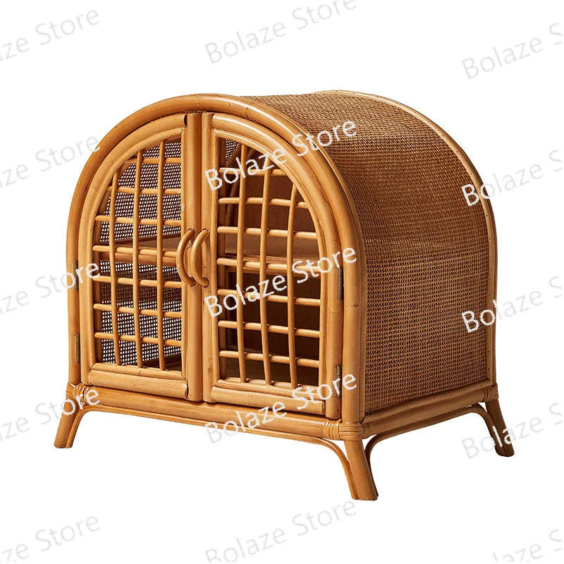 

Милый маленький стеллаж для хранения с двумя дверцами и ретро хорошо обработанной сеткой, мини-шкаф из ротанга в стиле ретро, маленький шкаф