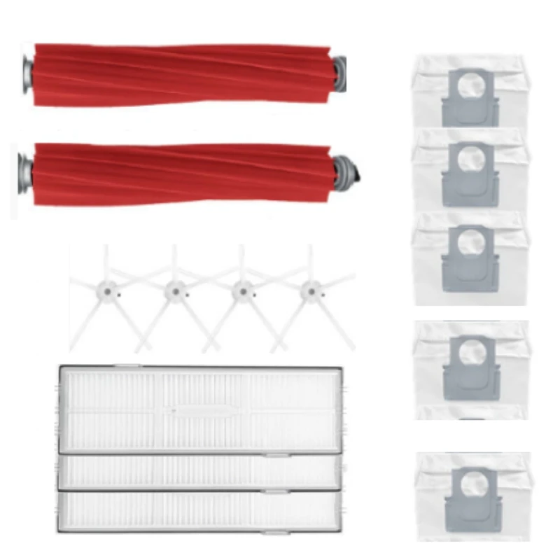 

Основная белая пятиугольная щетка для Roborock S7 Maxv Ultra/T8plus, антибактериальная ткань, одноразовый тканевый фильтр, пылевые пакеты