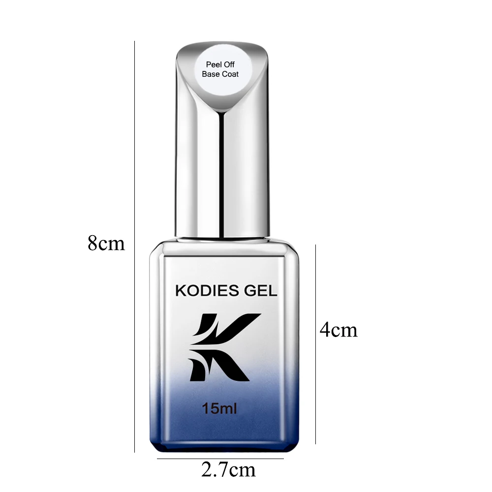 KODIES GEL Peel Off Base Coat UV Gel Nail Polish Clear Primer 15ML Semi Permanent UV Soft Pratice Gel For Protect Care Nails Art 6