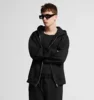 600GSM 95% Cotton Solid Retro Oversize Hoodie Unisex Winter Warm Zipper Up Open-Up Hoodies Vintage Classic Streetwear Loose Coat 4