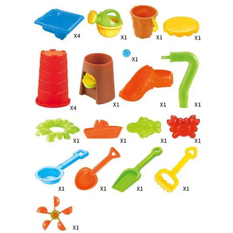 Kids Sand and Water for Play Table Garden Sandpit for Play Set 5