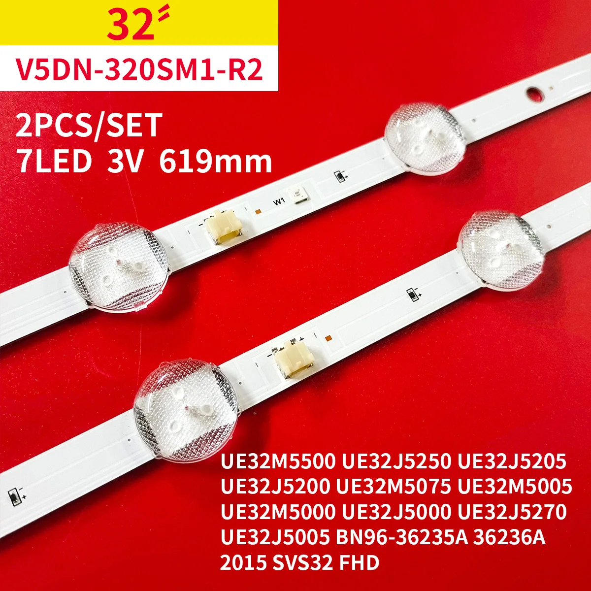 Светодиодная лента для подсветки 2 шт./комплект, UE32M5500, UE32J5250, UE32J5205, UE32J5200, UE32M5075, UE32M5005, UE32M5000, UE32J5000, UE32J5270
