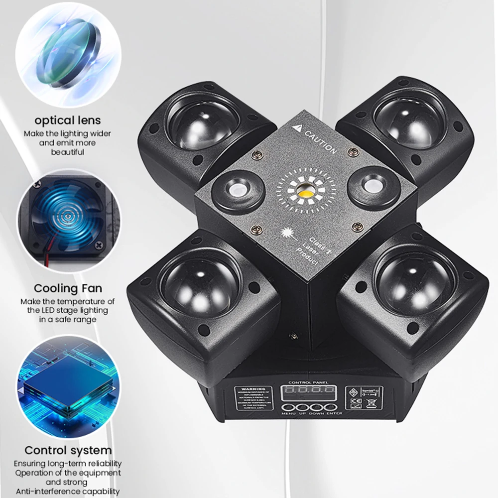 48W Mini Disco Lights 4 Arm Moving Head DJ Light DMX512 LED Beam Strobe Effect RGBW Party Nightclub Bar Stage Light led light disco light moving beam light led stage light mini led stage light