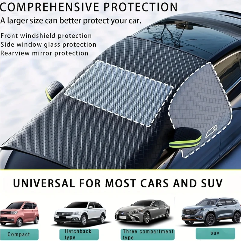 Car Front Sun Blocking Snow Cover Winter Front Windshield Half Cover Thickened Car Snow Shield Car Supplies
