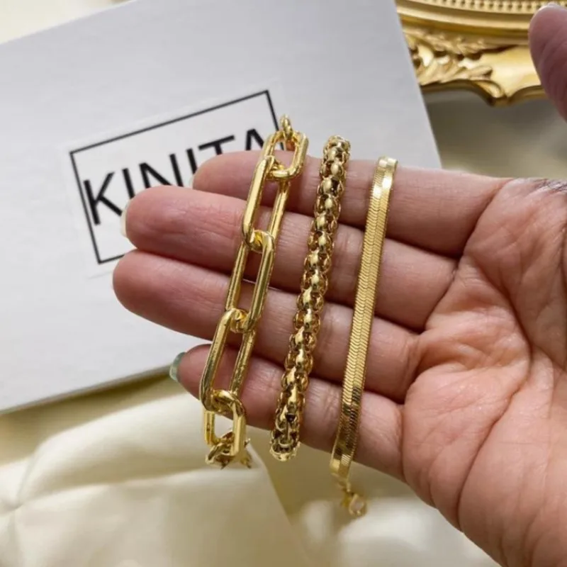 3pcs/set Vintage Creative Snake Bone Chain Bracelet for Women Men Multi-layer Hot-selling Bracelet Sets Party Jewelry Gifts