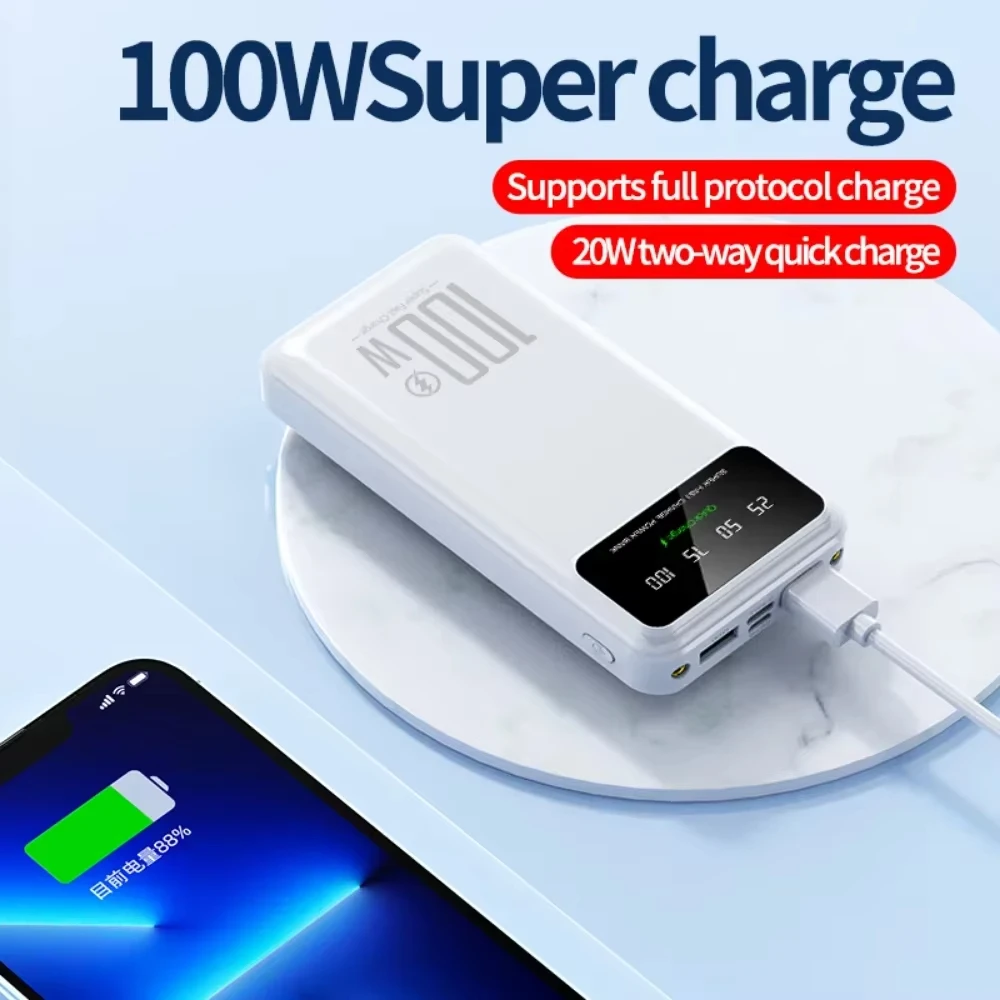 2025 NEW Xiaomi 50000mAh High Capacity 100W Fast Charging Power Bank Portable Charger Battery Pack Powerbank for iPhone Huawei 2