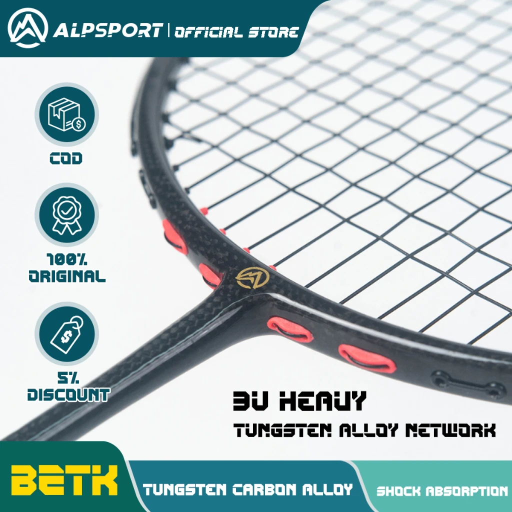 

Alpsport BZTK 3U G5 12K Maximum 38 lbs Super Offensive Legal Original Professional Racket Carbon Fiber Racket + Aluminum Alloy