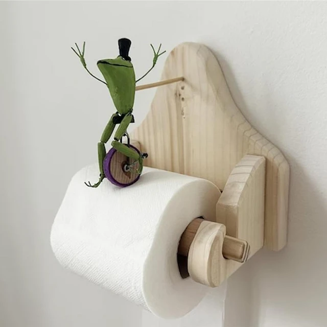 Creative Frog Riding Bicycle Toilet Paper Holder Bathroom Paper Roll Rack  Wall Mount Bathroom Accessories - AliExpress