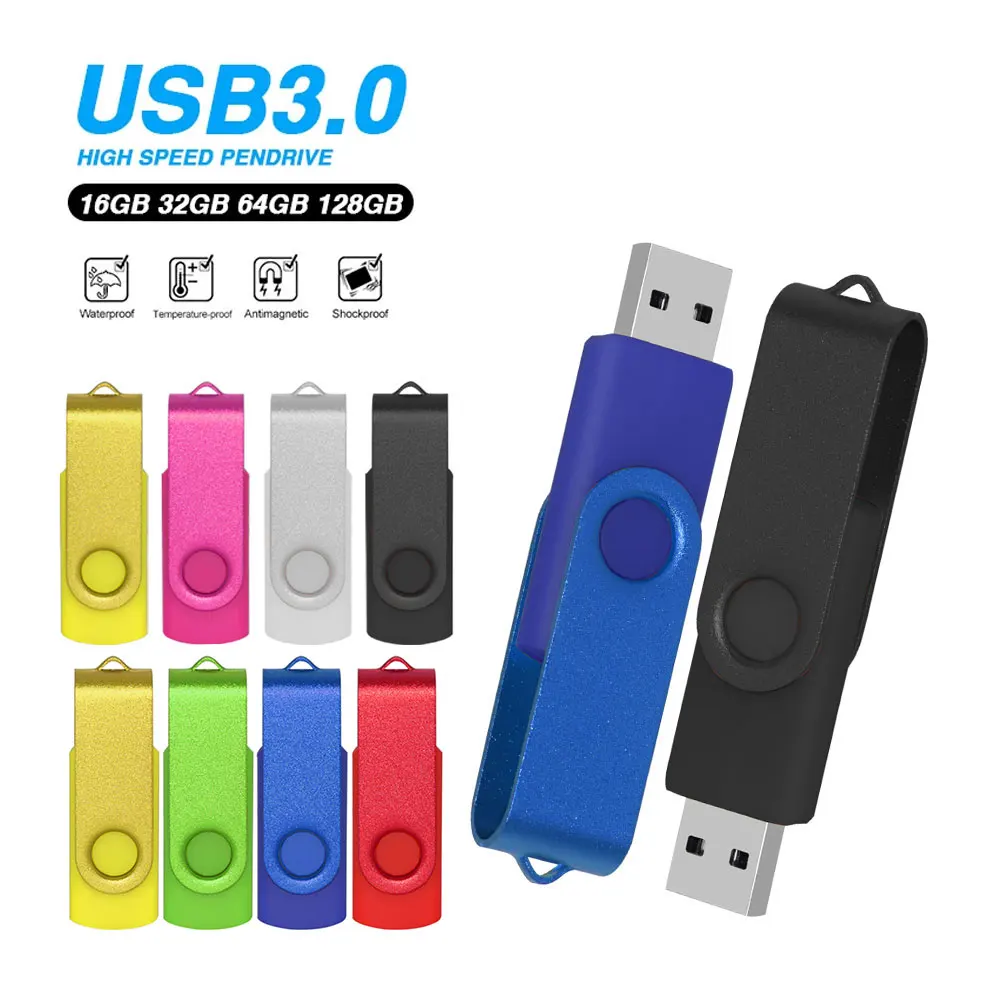 고속 TYPE-C USB 3.0 플래시 드라이브, 회전식 펜 드라이브, 휴대폰 펜 드라이브용 메모리 스틱, 128GB, 64GB, 32GB, 16GB, 8GB, 4GB