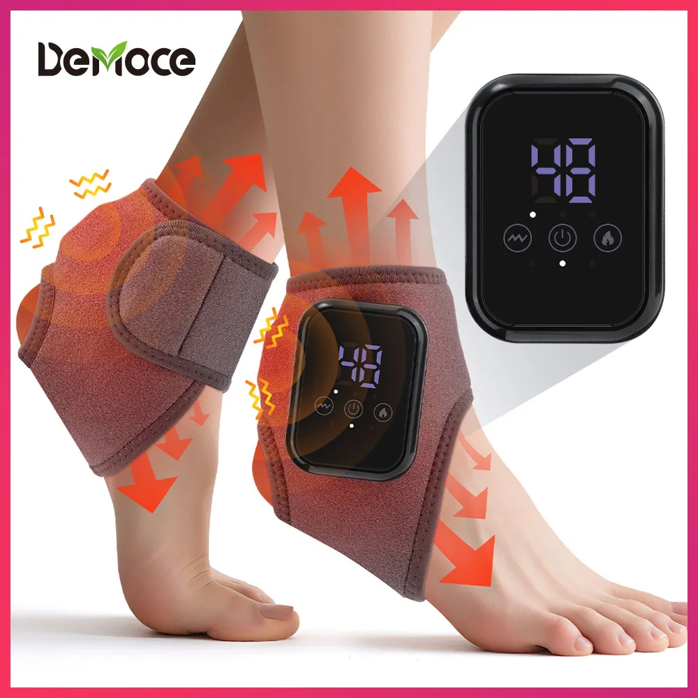 Electric Ankle Massager Vibration Hot Compress Foot Massager Support Brace Ankle Heating Pad with Massage