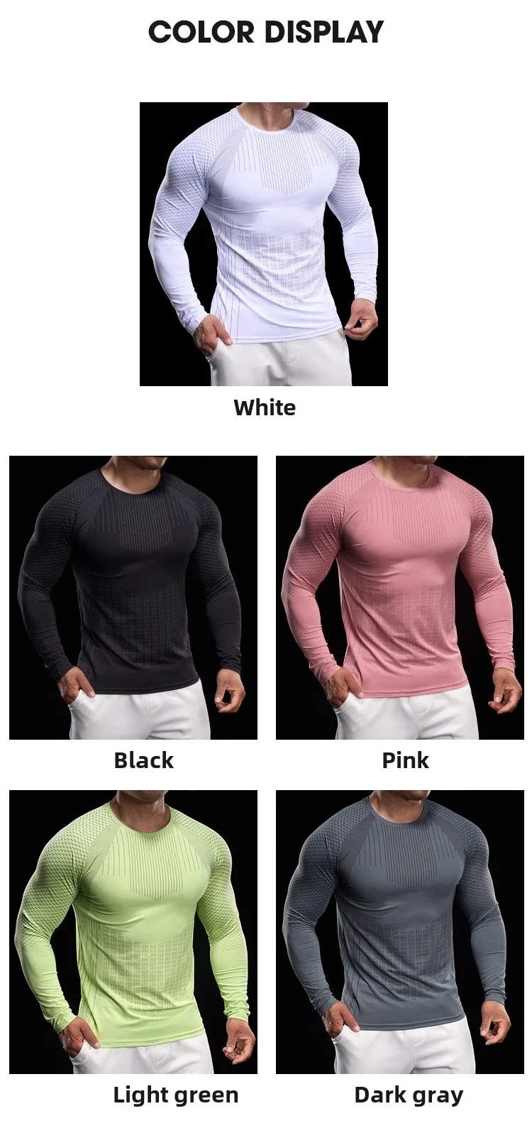 Men Athletic Running Shirt Elastic Training T-shirt Gym Fitness Workout Tight Outdoor Jogging Sweatshirt