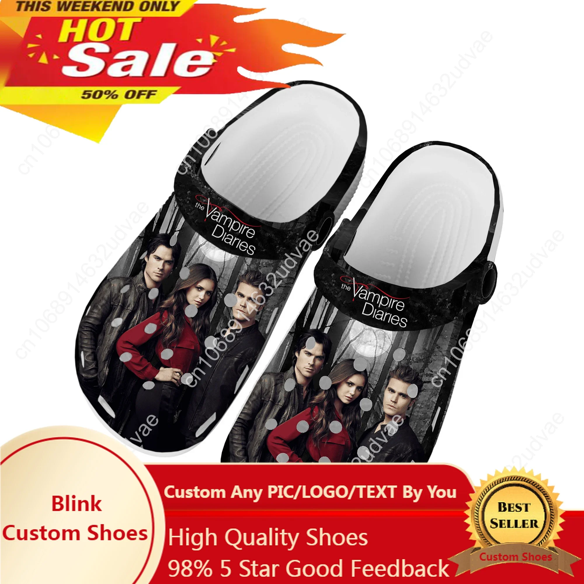 

The Vampire Diaries Damon Salvatore Home Clogs Custom Water Shoes Mens Womens Teenager Shoe Garden Clog Beach Hole Slippers