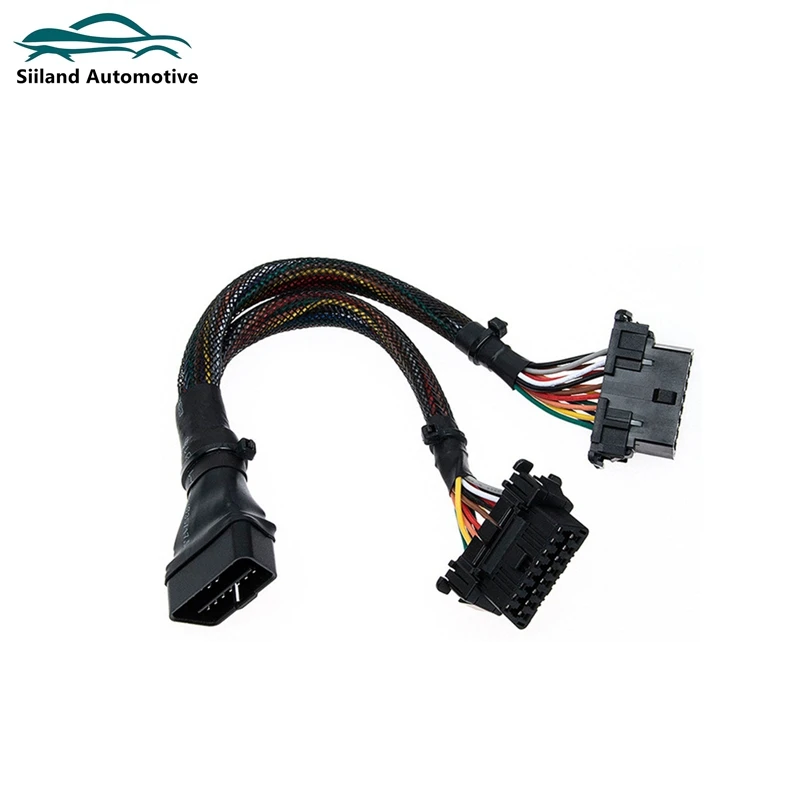 OBD2 Male to Dual Female Elbow Extension Cable with 16pins Available to Connected 1 IN 2 Converted OBD 2 Extender Adapter obd2 extender adapter
