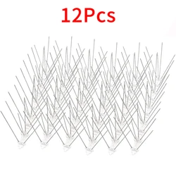 Stainless Steel Bird Repellent Spike Set - 12 - Piece Deterrent for Gardens, Fences, and Roofs (12Pcs)