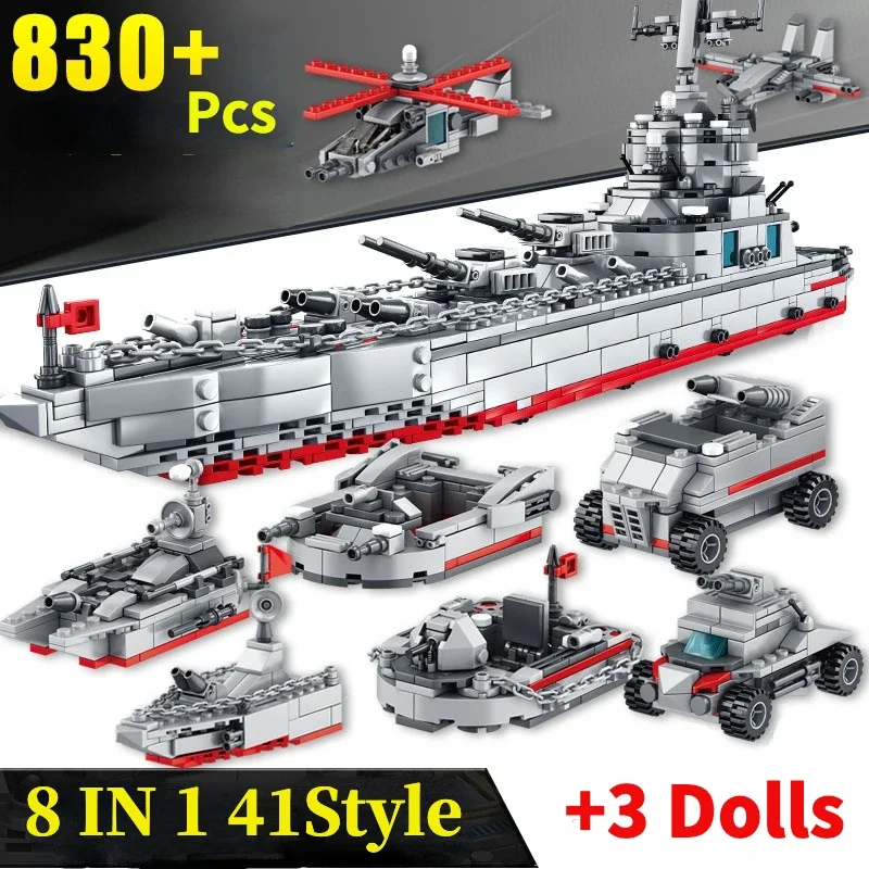 1560 Pieces Military Battleship Toy Building Block Set for Kids